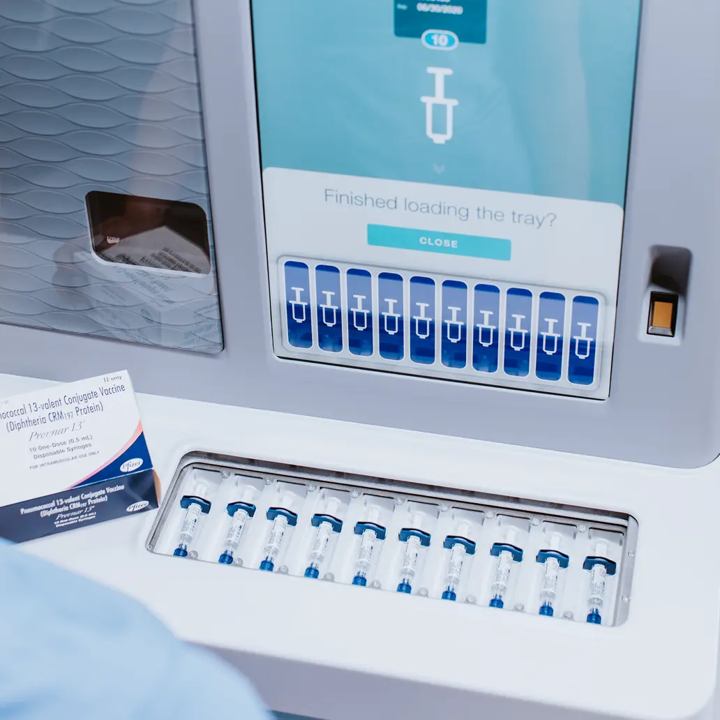 photo of the AccuVax by TruMed vaccine management system cold storage with touch screen