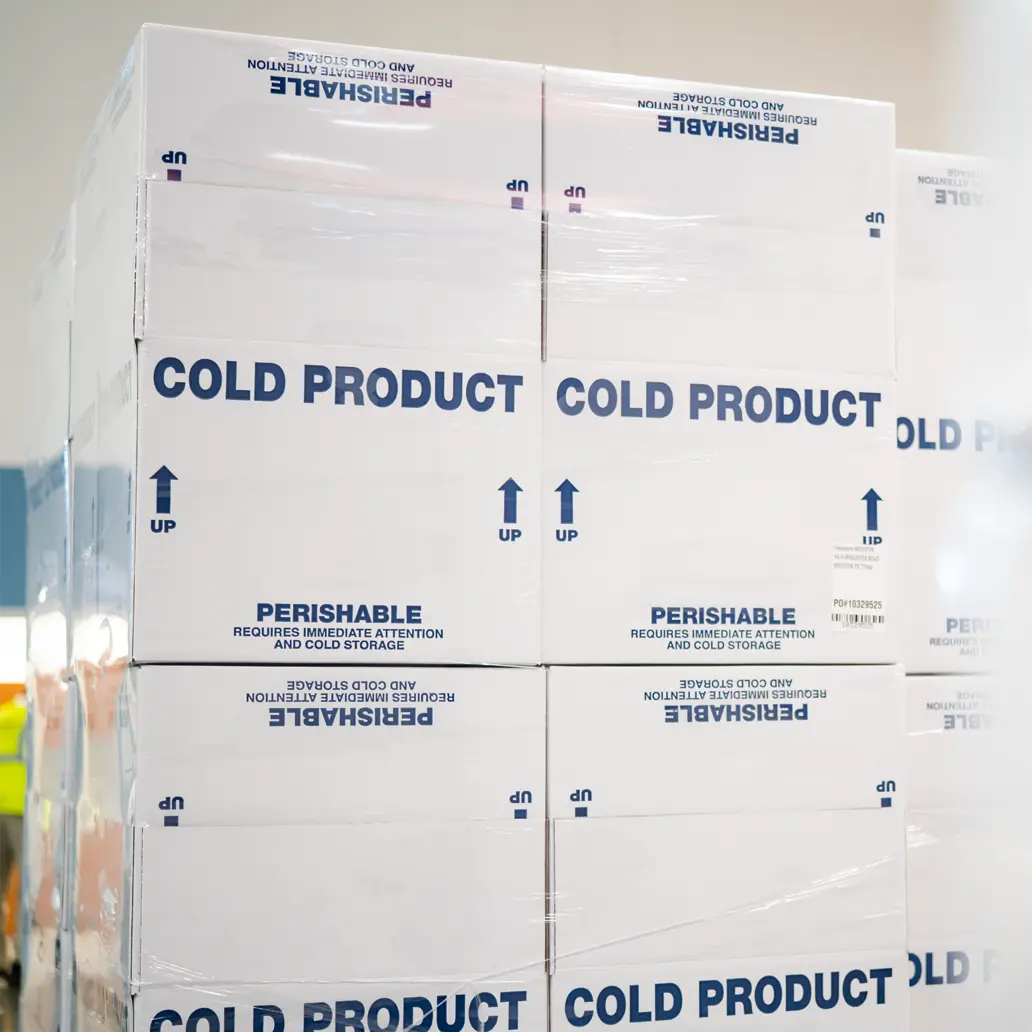 photo of pallet of cold storage packages