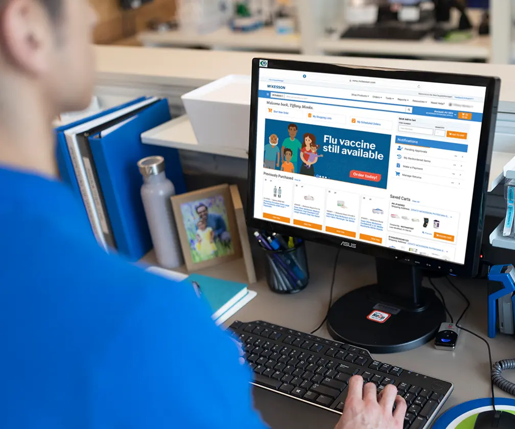 photo of the McKesson SupplyManager home page