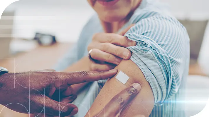 photo of patient receiving a vaccine