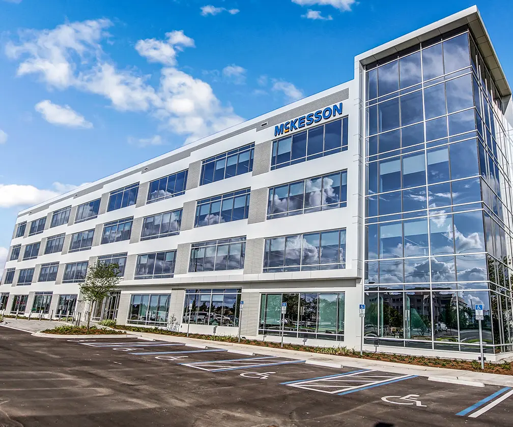 photo of an office building with the McKesson logo on it